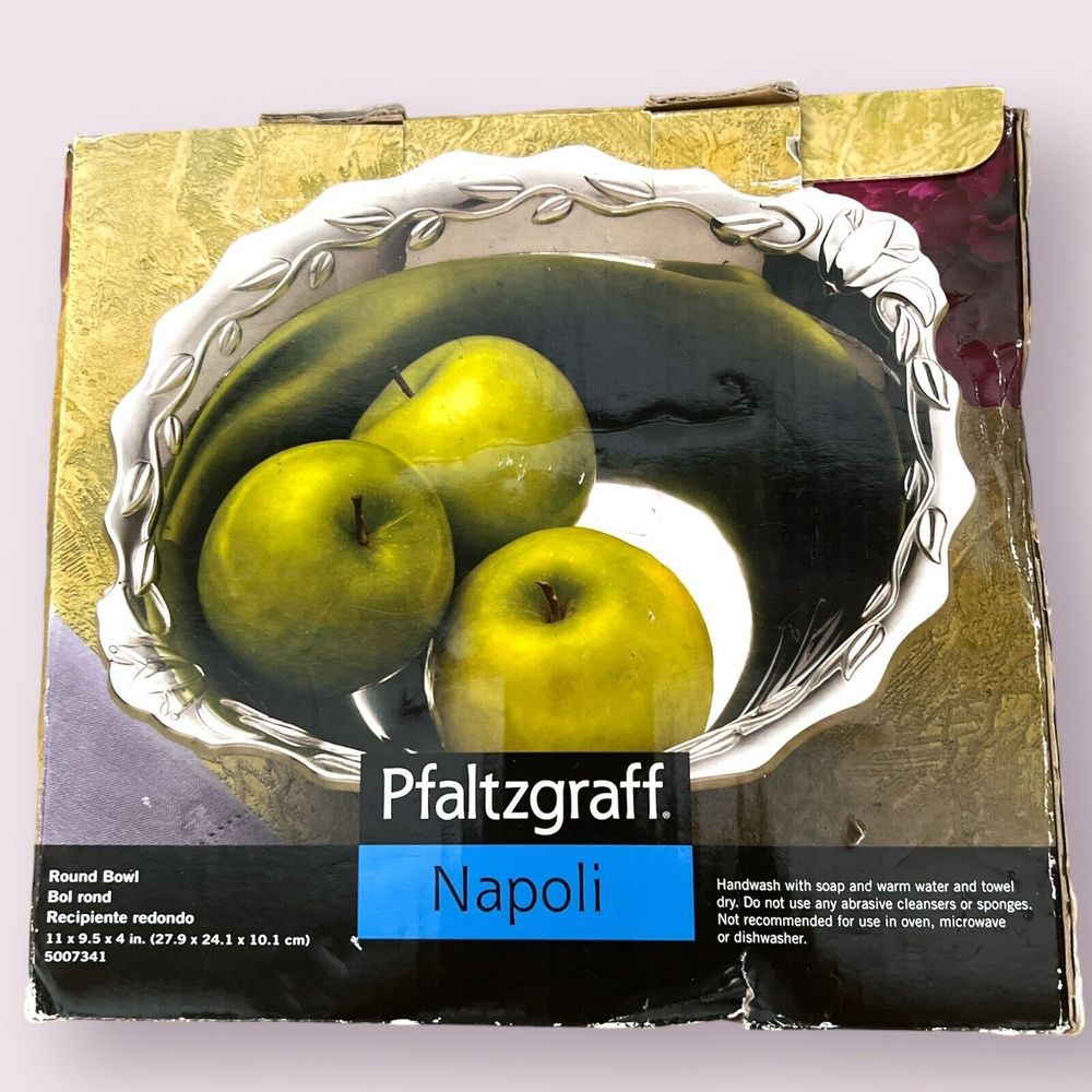 Pfaltzgraff Napoli Aluminum Round Fruit Bowl 11” X 9.5” X 4” Hard to find Item